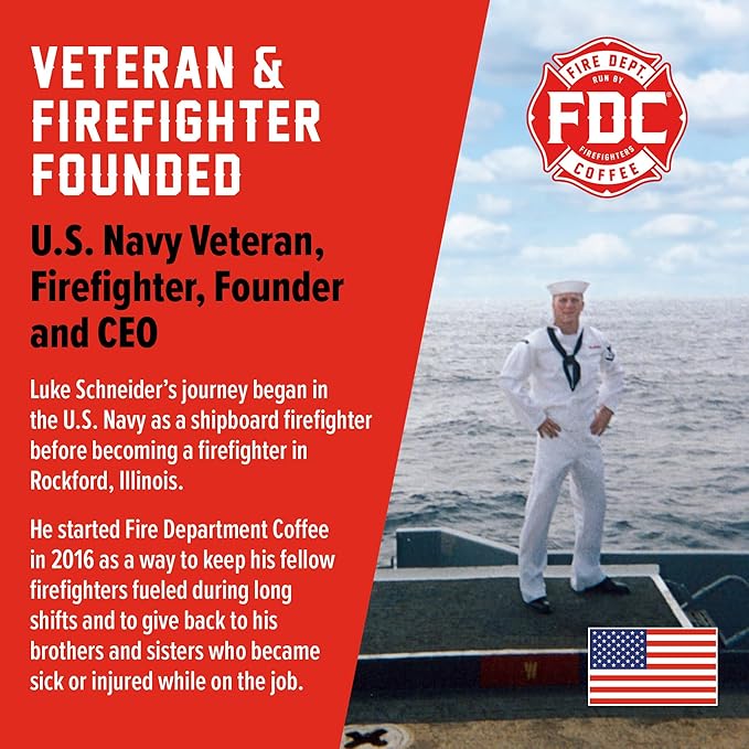 Fire Department Coffee - Gives Back to Firefighters - Bold & Smooth Shellback Espresso Coffee Beans - Roasted in the USA - Premium Espresso Beans - Veteran Owned - Bulk 5 LB