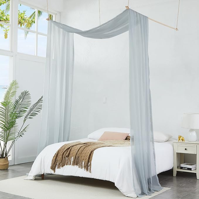 Warm Home Designs 55 x 360 Silver Sheer Window Scarf. AM Silver 360" | Extra Long Window Scarves Valances are Great As Wedding Arch Draping Fabric, Bed Canopy Or for Decorative Project. - Image 3