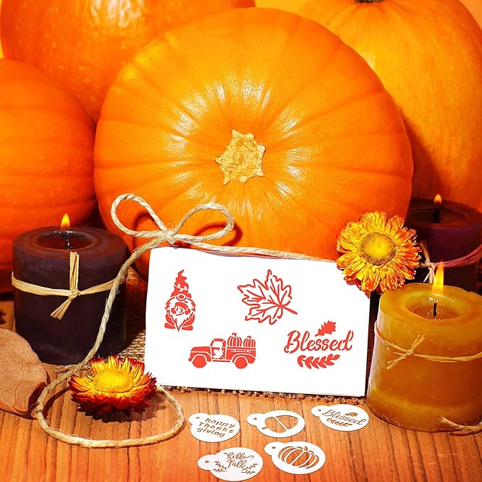 Marspark 30 Pieces Holiday Cookie Coffee Stencils Latte Art Christmas Thanksgiving Halloween Cookie Baking Stencils Templates Decoration for Cake Bread Decor, Reusable Sourdough Painting Mold Tools