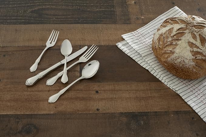 Oneida Silverware, Chateau Fine Flatware Dinner Spoons, Service For 4, Dishwasher Safe, 18/10 Stainless Steel, Rust Resistant, Home and Kitchen Utensils, Dinner Spoon (Silver, 4 Piece) - Image 6