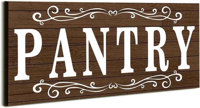 Toubeibei Wood Sign 6 X 16 Inch Pantry Sign Wall Decor Farmhouse Pantry Sign Wooden Retro Hanging Wooden Art Printed Decor for Home Room Holiday Decoration, (Brown) by Unknown