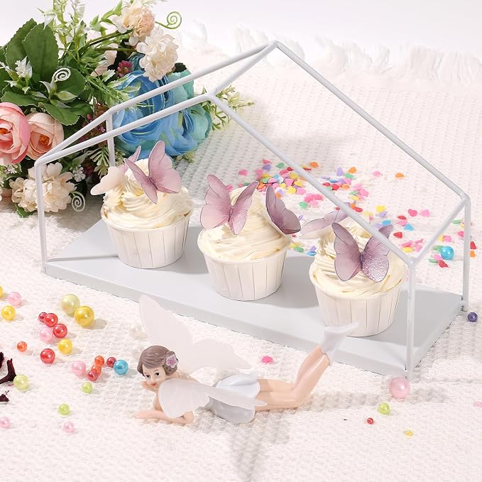 48Pcs Edible Butterflies Cake Topper Edible Butterfly Cupcake Toppers Wafer Paper Butterflies Edible Butterfly Cake Decorations for Wedding Birthday Party Cupcakes Decorating (Purple) - Image 3
