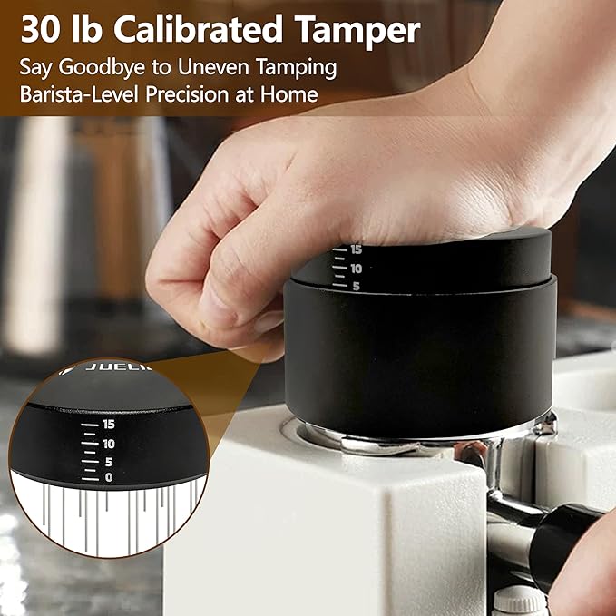 3-in-1 Coffee Distributor and Tamper with WDT Tool – Espresso Distribution Tool Set, Professional Espresso Accessories Kit, Fits 51mm Portafilters (51mm)