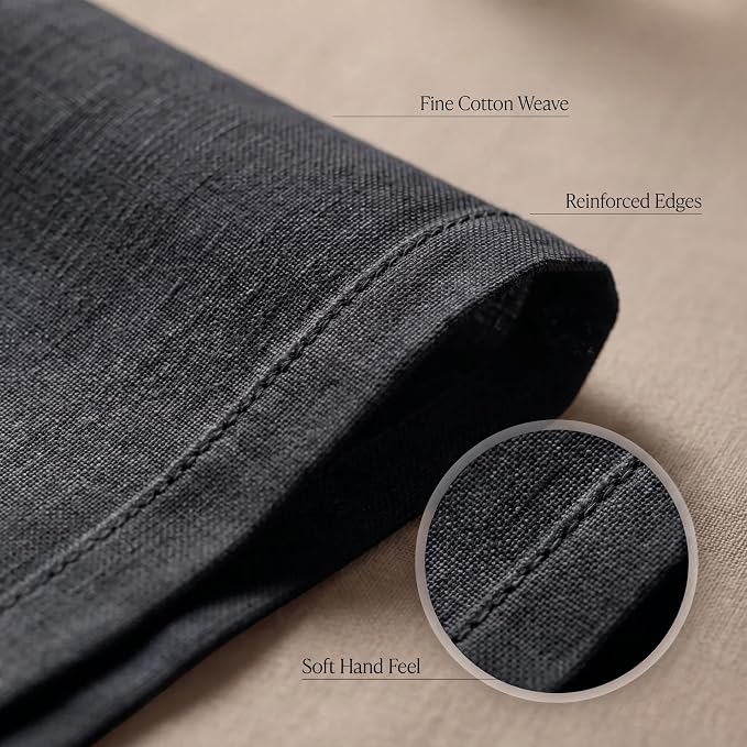 Urban Villa Cloth Napkins Cotton 20x20 (Set of 12) Black/White - Image 5