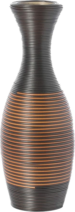 Tall Floor Vase, Modern Large vase for Home Decor Floor, Brown Artificial Rattan Floor Vase, Brown Floor Vase for Living Room or Hallway, 41-Inch-Tall Vase - Image 3