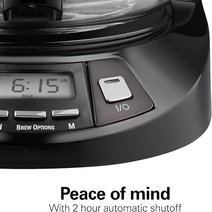 Hamilton Beach 12 Cup Programmable Drip Coffee Maker | Regular & Bold Brew Options | Auto Pause and Pour | Glass Carafe | Black Stainless | 46293J - Image 6