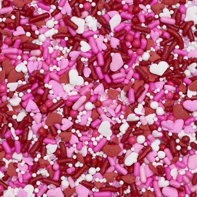 DecoPac Valentine Fusion Mix Sprinkles, 27oz, Pink, Red White Candy Sprinkles in Handheld Container, Edible Decorations For Celebration Cakes, Cupcakes, Cookies and Donuts - Image 2