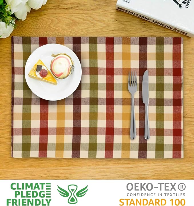 Urban Villa Two Tone Placemat Cotton Tablemat 14x20 (Set of 6) Harvest - Image 2