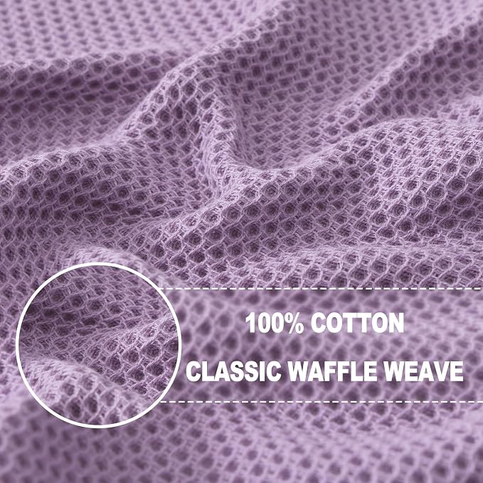 Homaxy 100% Cotton Waffle Weave Kitchen Dish Towels 4-Pack, Lavender | 13 x 28 Inches, Ultra Soft Absorbent Dish Towels, Quick Drying Cleaning Towels - Image 2