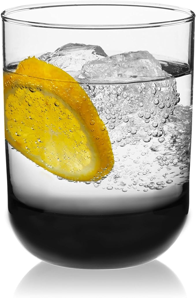 Libbey Polaris Tumbler and Rocks Glass Cups Set, Smoke Hue Mixed Drink Glasses with Straight Lines, Lead-Free, Drinkware Set of 16 for all Beverages - Image 8