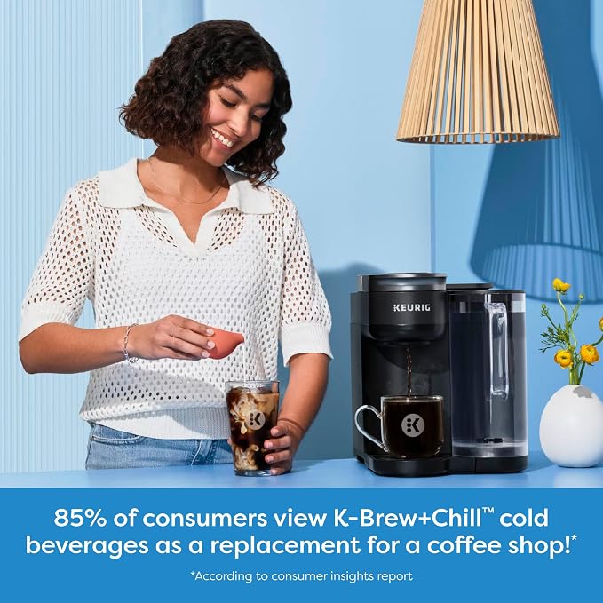 Keurig K-Brew+Chill Iced or Hot Single-Serve K-Cup Coffee Maker with MultiStream and QuickChill Technology, 70oz. Removable Reservoir - Image 11