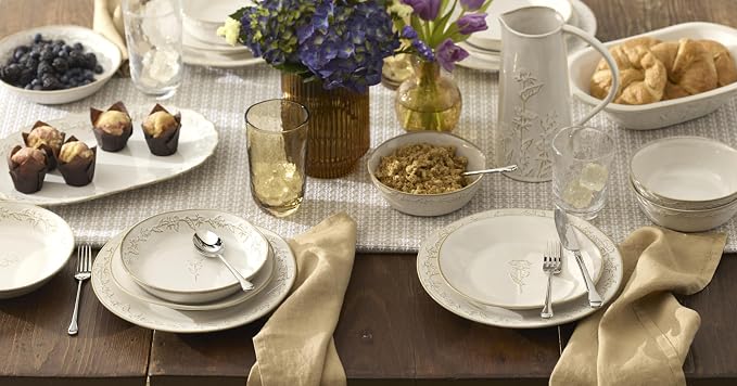Lenox Homespun Stoneware 16-Piece Dinnerware Set for 4 | dishwasher safe, microwave safe | plates and bowls sets for kitchen and dining | 10.51 inch plate, dish set - Image 9