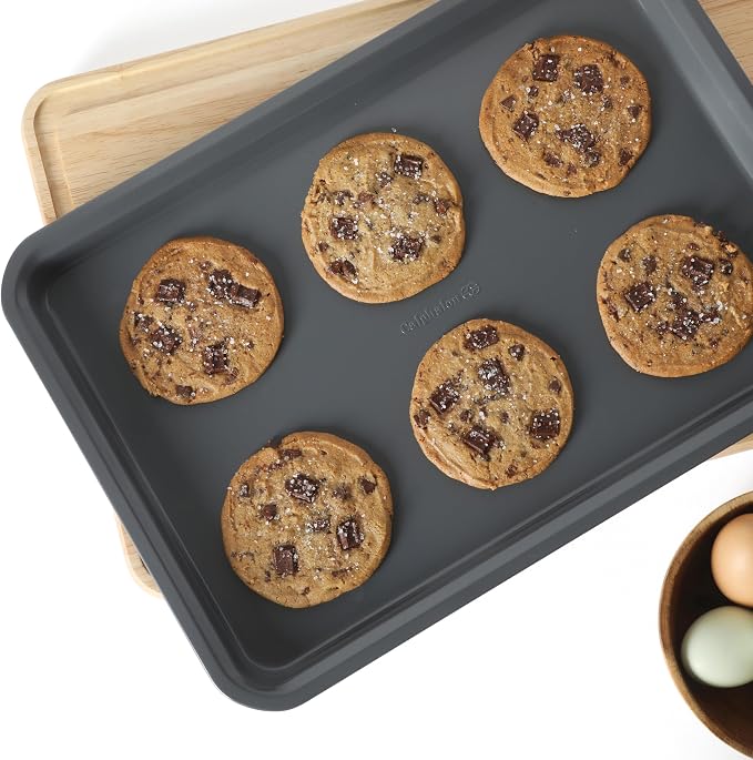 Calphalon Legacy 15 x 10 Inch PFA Free Nonstick Cookie Sheet Baking Pan in Blue, Durable Heavy Gauge Steel Bakeware for Even Heating, Oven Safe Baking Tray for Cookies and Roasting - Image 3