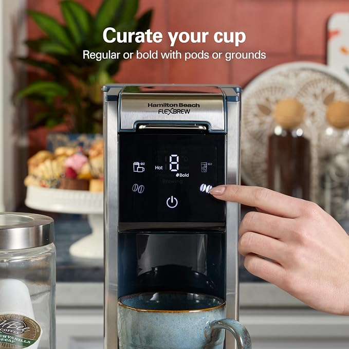 Hamilton Beach FlexBrew Advanced 4-in-1 Single Serve Coffee Maker | Hot & Iced Coffee Maker | Removable 45 oz. Reservoir | Uses Pod Packs & Grounds | Fast Brewing | Kitchen Makeover Blue - Image 5