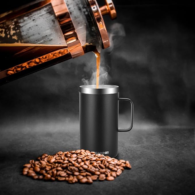 KXIAOCHEN 2-Pack 20 oz Insulated Coffee Mugs, Coffee Cups with Wide Handles | 18/8 stainless steel, sliding lids, 6+ hours hot or 12+ hours cold, wide mouth, no-sweat, for office, home, camping and gifts - Image 3