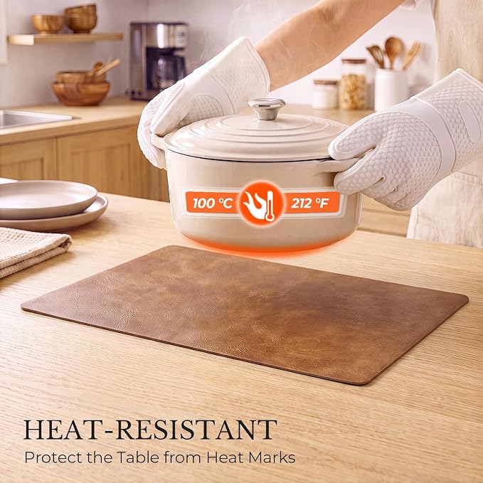 MOSAYT Vinyl Placemats Set of 4-12 X 17 Inch - Faux Leather 100% Waterproof Oil-Proof Wipeable PU Place Mats, Heat Resistant Reversible Table Mats for Kitchen, Dining, Outdoor, Multicolor - Image 4