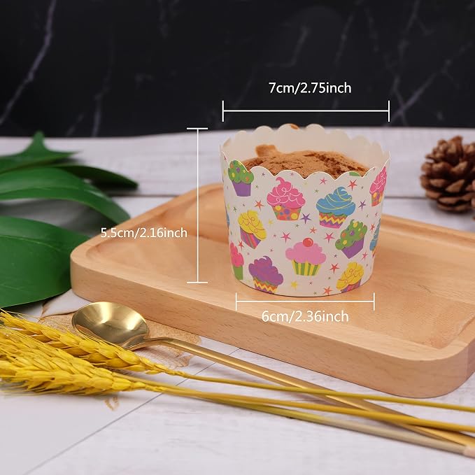 Large Paper Cake Baking Cup Cupcake Muffin Cases diameter 6cm,Set of 100 - Image 2