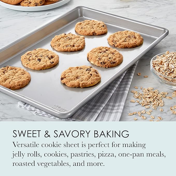 Chicago Metallic Commercial II Traditional Uncoated True Jelly Roll Pan, Make jelly rolls, cookies, pizza, one-pan meals, and more, 15-Inch by 10-Inch - Image 4
