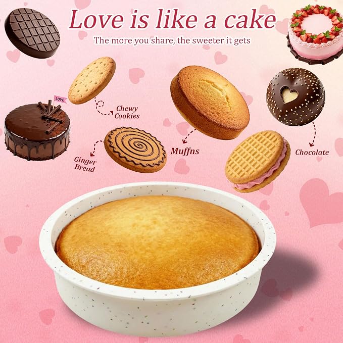 8.7 Inch Silicone Round Cake Pan Set of 2, Nonstick Silicone Springform Pan for Baking Suitable for Making Layers, Cheese & Chocolate Cakes - Image 3