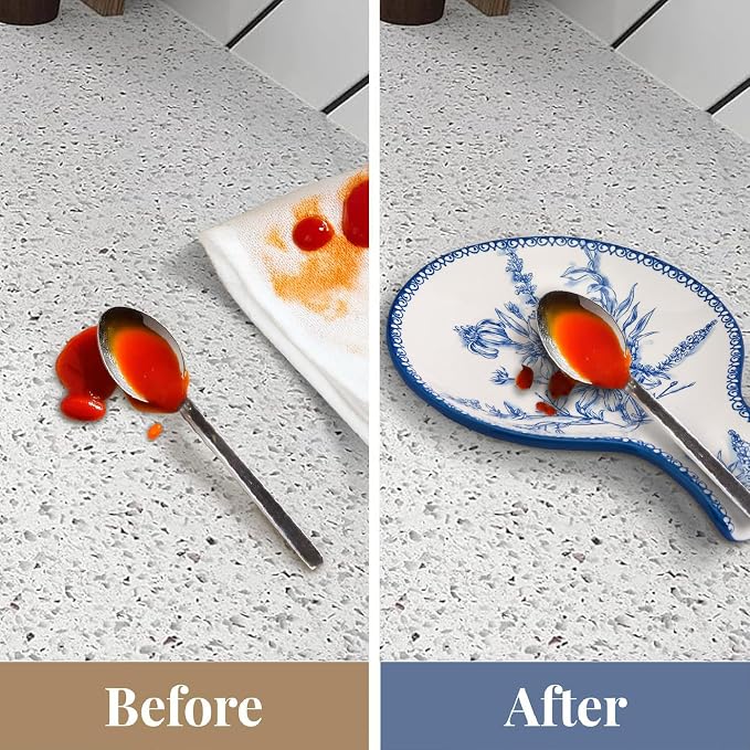 Bico Blue Garden Toile De Jouy Spoon Rest for Stove Top, Ceramic Spoon Holder for Kitchen Counter, Easy to Clean Coffee Spoon Rest Dishwasher Safe, Kitchen Cooking Utensil Rest for Ladles Spatula - Image 6