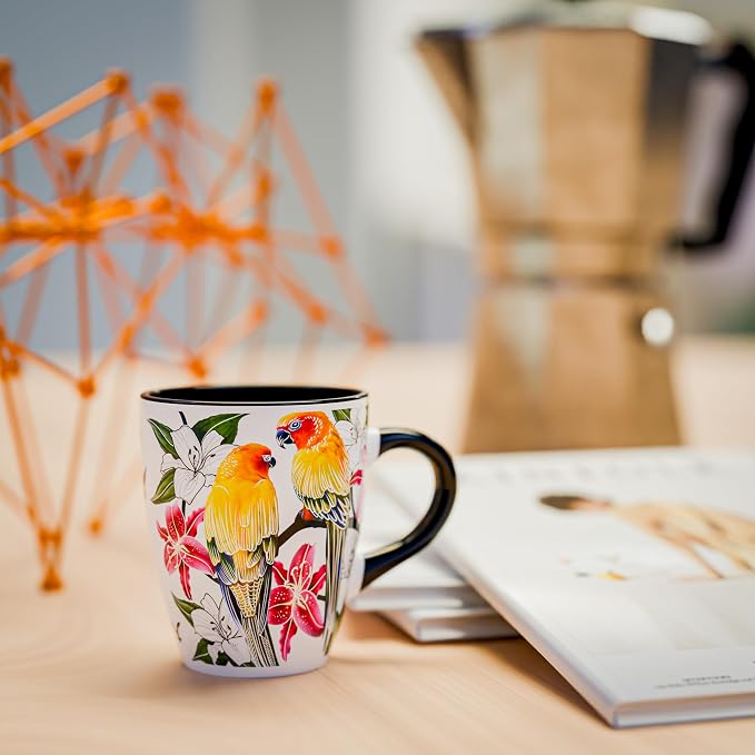 Color Changing Bird Coffee Mug 12oz – Heat Sensitive Ceramic Cup with Floral Reveal – Gifts for Bird Lovers, Unique Coffee Mugs for Women, Christmas Holiday Gift, Perfect for Coffee, Tea or Cocoa - Image 7