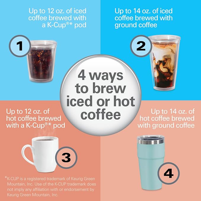 Hamilton Beach FlexBrew Advanced 4-in-1 Single Serve Coffee Maker | Hot & Iced Coffee Maker | Removable 45 oz. Reservoir | Uses Pod Packs & Grounds | Fast Brewing | Black - Image 3