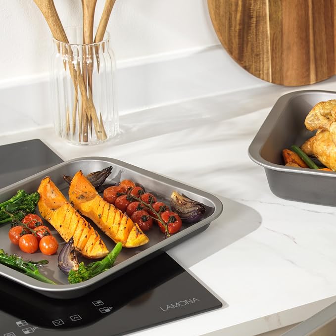 Salter Essentials Baking Tray 31 Cm, Carbon Steel Non Stick Oven Sheet | Rectangular pan shape, Pfoa Free coating, Dishwasher Safe, Even heat distribution, Suitable For Pastries Cookies - Image 8