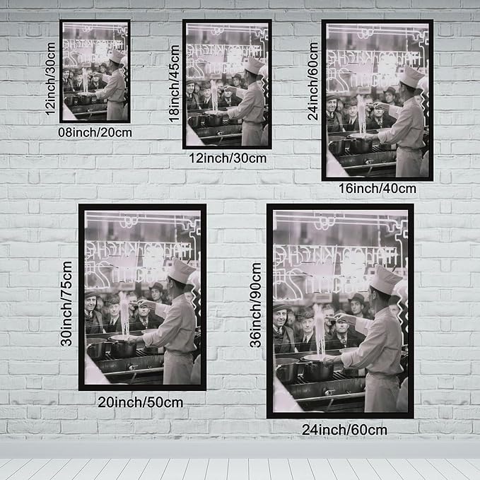 Chef Cooking Spaghetti, Italian Restaurant in New York 1930s, Black And White , Vintage, Retro Pasta Art, Kitchen Wall Decor Canvas Poster Wall Art Decor Print Picture Paintings for Living Room Bedroo - Image 2