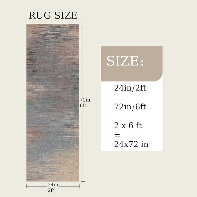 2x6 Runner Rug, Washable Hallway & Kitchen Rug - Non-Slip Low Pile Floor Mat for Entryway, High Traffic Areas, Easy Clean Vintage Pattern - Image 2