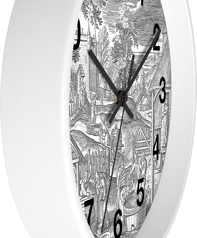 Mozingo ~ Wine Clock for Kitchen Bar Wall It's Wine O'clock Silent Time Gift Home Decor Made In USA, 10" (Hour Marks - Numbers, Clock Frame Color - White, Wine Theme #06) - Image 2