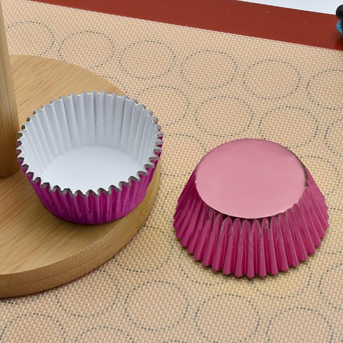 200 Pcs Pink Foil Cupcake Liners Standard Baking Cups Muffin Paper Cases | Food-grade, Greaseproof & Sturdy Parchment, Cupcake Wrapper for Party, Christmas, Gift - Image 4
