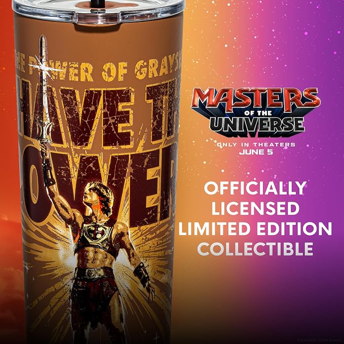 Dragon Glassware x Masters of the Universe Tumbler, 24oz - I Have the Power | Vacuum Insulated Stainless Steel Tumbler with Straw & Lid; With Straw Topper; Official Masters of the Universe 2026 Movie Cup - Image 5