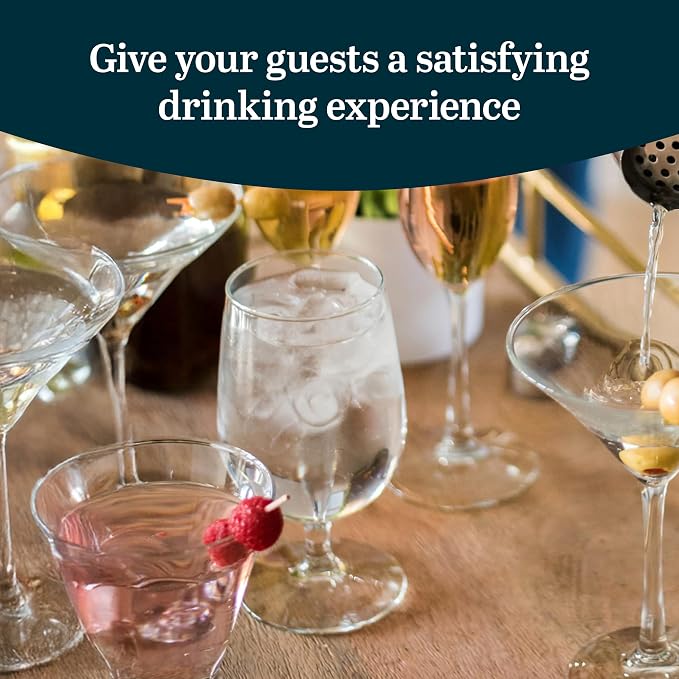 Libbey Entertaining Essentials Stemmed Water Glasses, Clear Multi-Purpose Water Goblet Set of 6, Dishwasher Safe 16 oz Goblet Glasses for Parties - Image 4