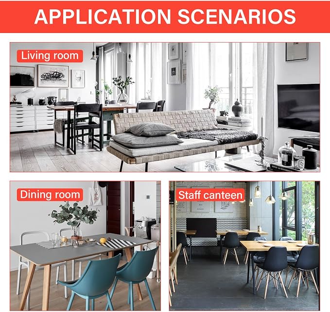 FDW | 5-Piece Dining Table Set | White | Glass Kitchen Table with 4 Upholstered Chairs and Faux Leather Cushions | Space-Saving and Modern Design | for Dining Room, Easy to Assemble - Image 7