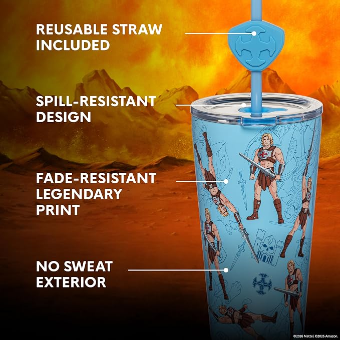 Dragon Glassware x Masters of the Universe (MOTU) Blind Box Tumbler, 16 oz | Vacuum Insulated Stainless Steel Tumbler with Straw & Lid; With Straw Topper; Official Masters of the Universe 2026 Movie Cup - Image 4