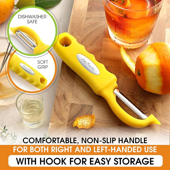 Spring Chef Swivel Potato Peeler for Kitchen with Soft Grip Handle, Yellow | Premium Vegetable Peeler w/ Sharp Stainless Steel Blades, Multifunctional Food Peeler for Apple, Carrot, Cucumber, Fruit - Image 6