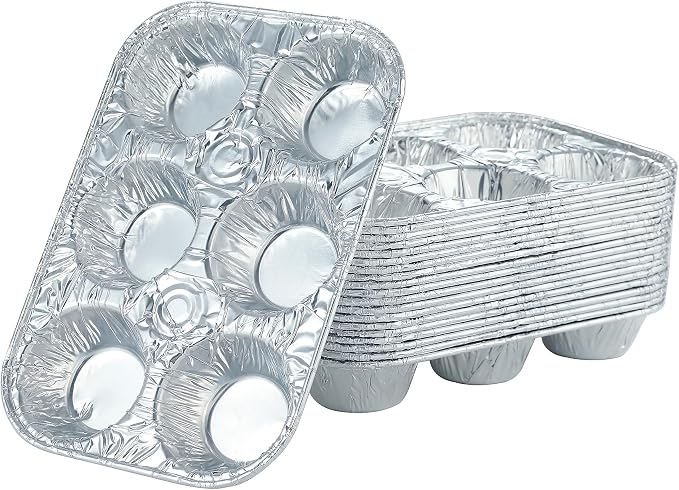 Waytiffer (10pack Muffin Pan 6-Cup Cupcake Aluminum Pans Favorite Muffin Tin Size for Baking Cupcakes Muffins and Mini Pies - Standard Size | Muffin Pan 6-Cup Cupcake Disposable Aluminum Pans Favorite Muffin Tin Size for Baking Cupcakes - Standard Size... by Waytiffer