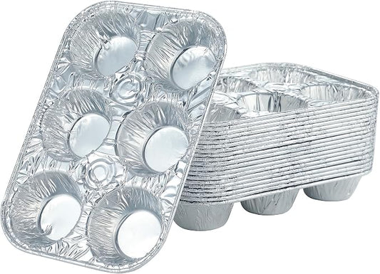 Waytiffer (10pack Muffin Pan 6-Cup Cupcake Aluminum Pans Favorite Muffin Tin Size for Baking Cupcakes Muffins and Mini Pies - Standard Size | Muffin Pan 6-Cup Cupcake Disposable Aluminum Pans Favorite Muffin Tin Size for Baking Cupcakes - Standard Size... by Waytiffer