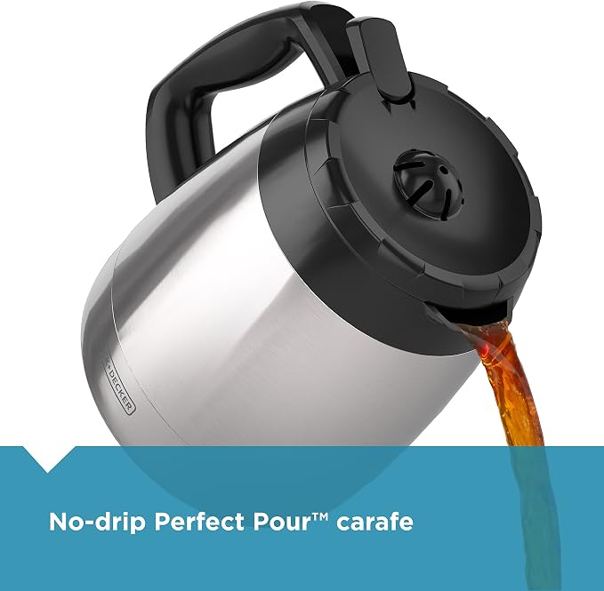 BLACK+DECKER 12-Cup Thermal Coffeemaker, Black/Silver, CM2035B - Image 6