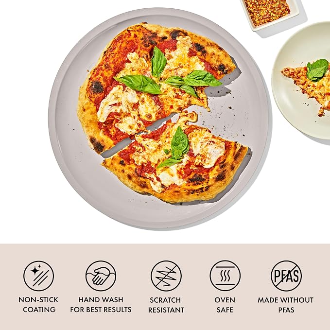 OXO Good Grips Non-Stick Pro Ceramic Coated Metal Bakeware 15” Pizza Pan – Biscuit - Image 2