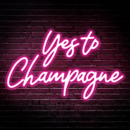 Kavaas Yes to Champagne Neon Sign 15" x 9.1", Neon Bar Signs for Home Bar Decor, Man Cave Pub Party - Best Gifts for Champagne Lover, Birthday, Christmas by Kavaas