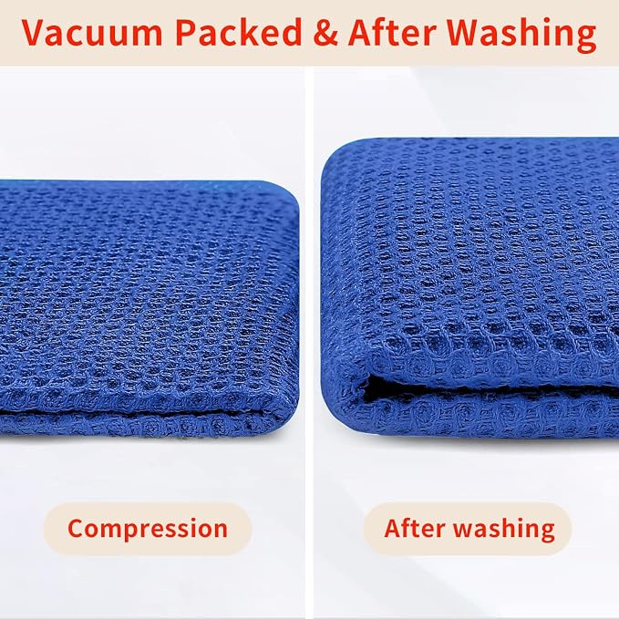Homaxy 100% Cotton Waffle Weave Kitchen Dish Cloths 24-Pack, Blueberry | 12 x 12 Inches, Ultra Soft Absorbent Dish Towels, Quick Drying Dish Rags with Hanging Loop - Image 7