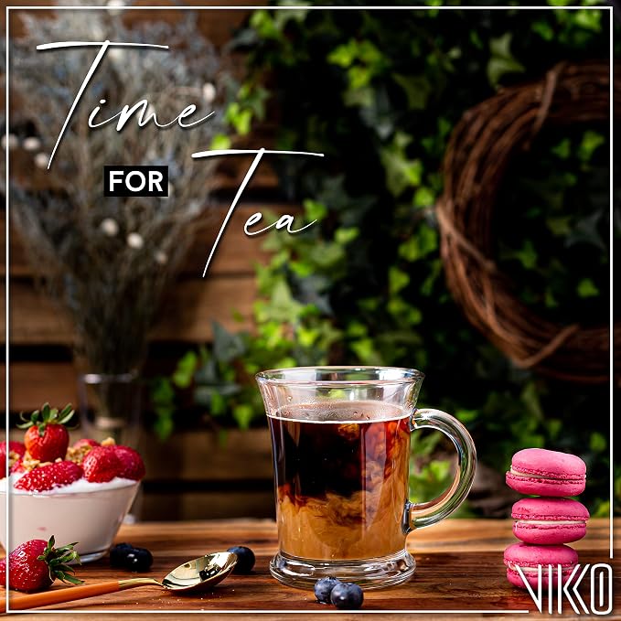 Vikko Glass Coffee Mugs Aroma Collection 13 Ounce Thick and Durable Wide, Set of 6 Heavy Base Dishwasher Safe Large Glass Coffee Cups - Image 3