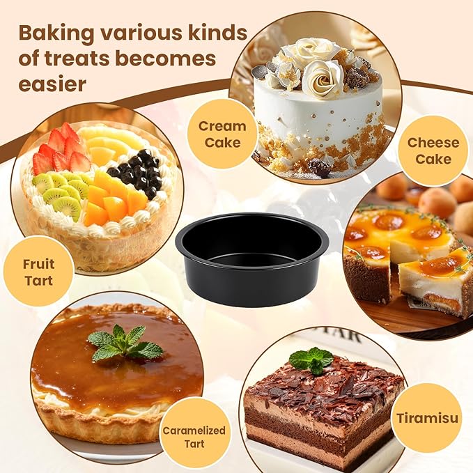9 Inch Cake Pan Set of 2 - Nonstick Carbon Steel Round Cake Baking Pans with Parchment Paper, Dishwasher Safe, Durable for Large Layer Cakes, Birthday & Christmas Baking - Image 6
