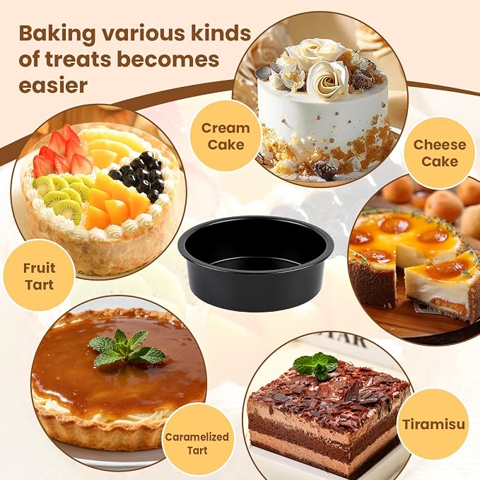 10 Inch Cake Pan Set of 2 - Nonstick Carbon Steel Round Cake Baking Pans with Parchment Paper, Dishwasher Safe, Durable for Large Layer Cakes, Birthday & Christmas Baking - Image 7
