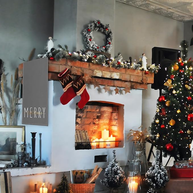 ONWAY Merry Christmas Gold Table Runner Winter Xmas Holiday Kitchen Dining Farmhouse Table Decor for Indoor Outdoor Home Party Decorations 13x72 Inch Grey - Image 4