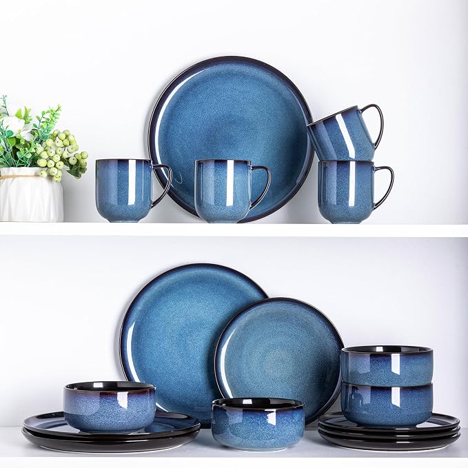 LERATIO 12OZ Ceramic Coffee Mugs Set of 6, Large Porcelain Coffee Cups With Large Handle For Latte,Cappuccino,Milk,Cocoa,|Dishwasher&Microwave Safe Mug Sets,Ideal for Man,Woman,Dad, Mom-Blue - Image 7
