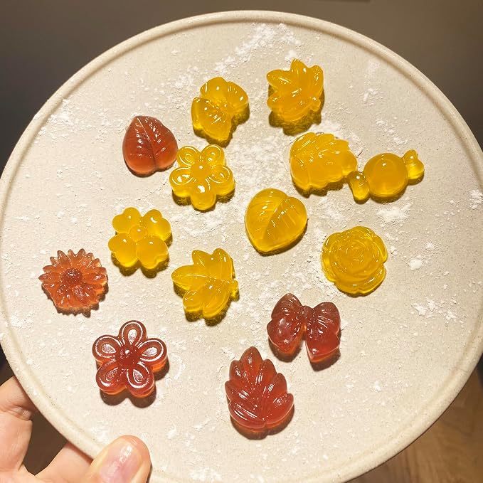 Flower Candy Molds Silicone 2PCS Daisy Flower Chocolate Molds Tulip Flower Mold Bow Tie Leaf Jello Molds Ice Mold Pudding Molds Soap Molds Cookie Molds for Desserts Making - Image 7