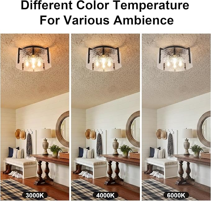 Bektas Semi Flush Mount Ceiling Light, Hallway Light Fixture,Entryway Light,Modern Bedroom Lampe,Metal Light Fixtures,Lighting Fixture Flush Mount for Kitchen Bathroom Dining Room ETL Listed - Image 8