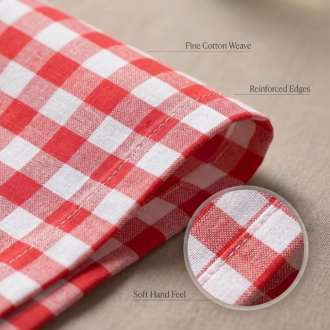 Urban Villa Cloth Napkins Cotton 12x12 (Set of 12) Red - Image 5